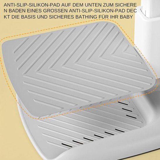 Baby Douche Standaard - Badondersteuning Peutertjes - Veilig Baden - Ergonomische Stabiliteit - 49 x 42 x 16 cm - Kaki — afbeelding 5