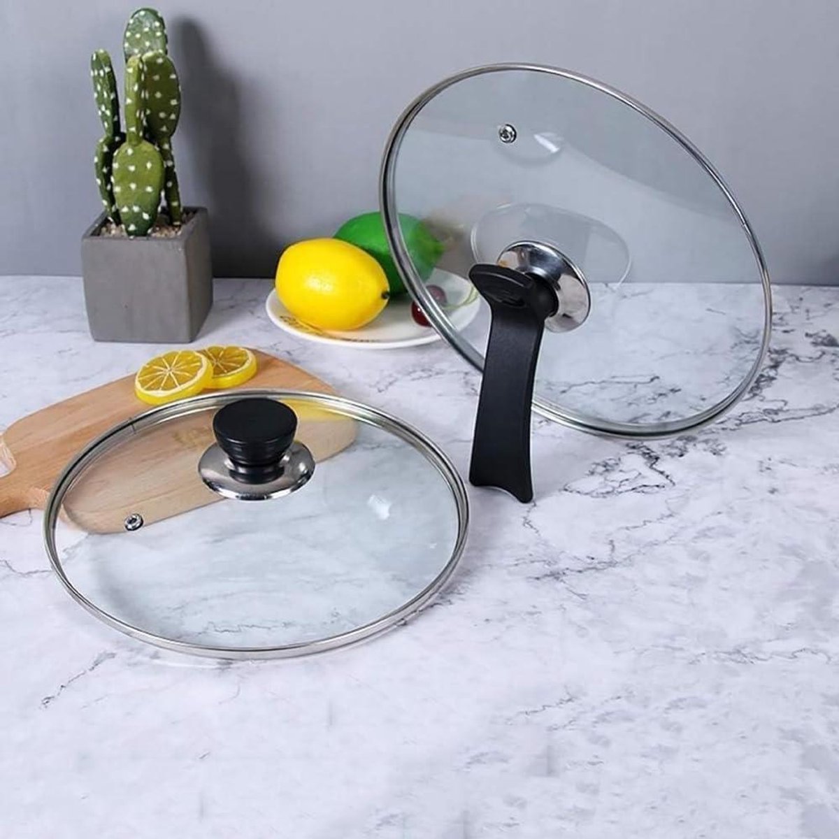Pan Deksel - Glazen Deksel - Koken en Bakken - Gehard Glas - 36 cm - Transparant