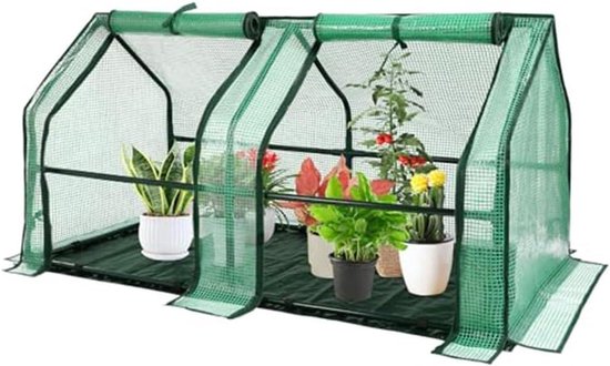Draagbare Kas - Kleine Kweekkas - Planten Beschermen - Stevig Stalen Frame - 180 x 90 x 90 cm - Groen