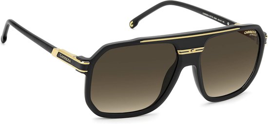 Uniseks Zonnebril - Zonnebril Dames Heren - Zonnige Dagen - Mat Zwart Gouden Frame - 60mm Lens - Zwart — afbeelding 2