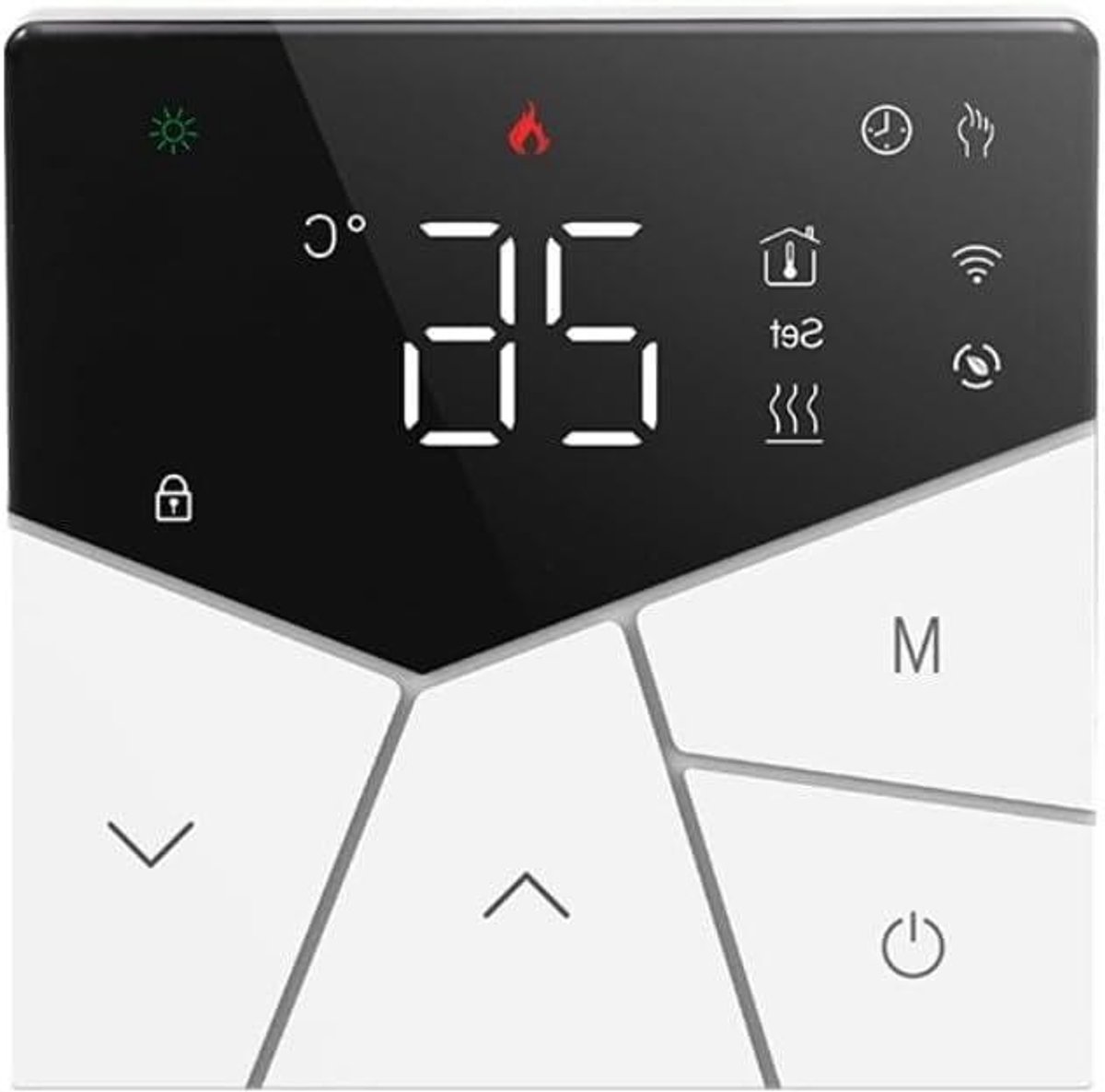 Slimme Thermostaat - Vloerverwarming Controle - Comfortabel Huis - App Afstandsbediening - 10 x 10 x 6 cm - Zwart