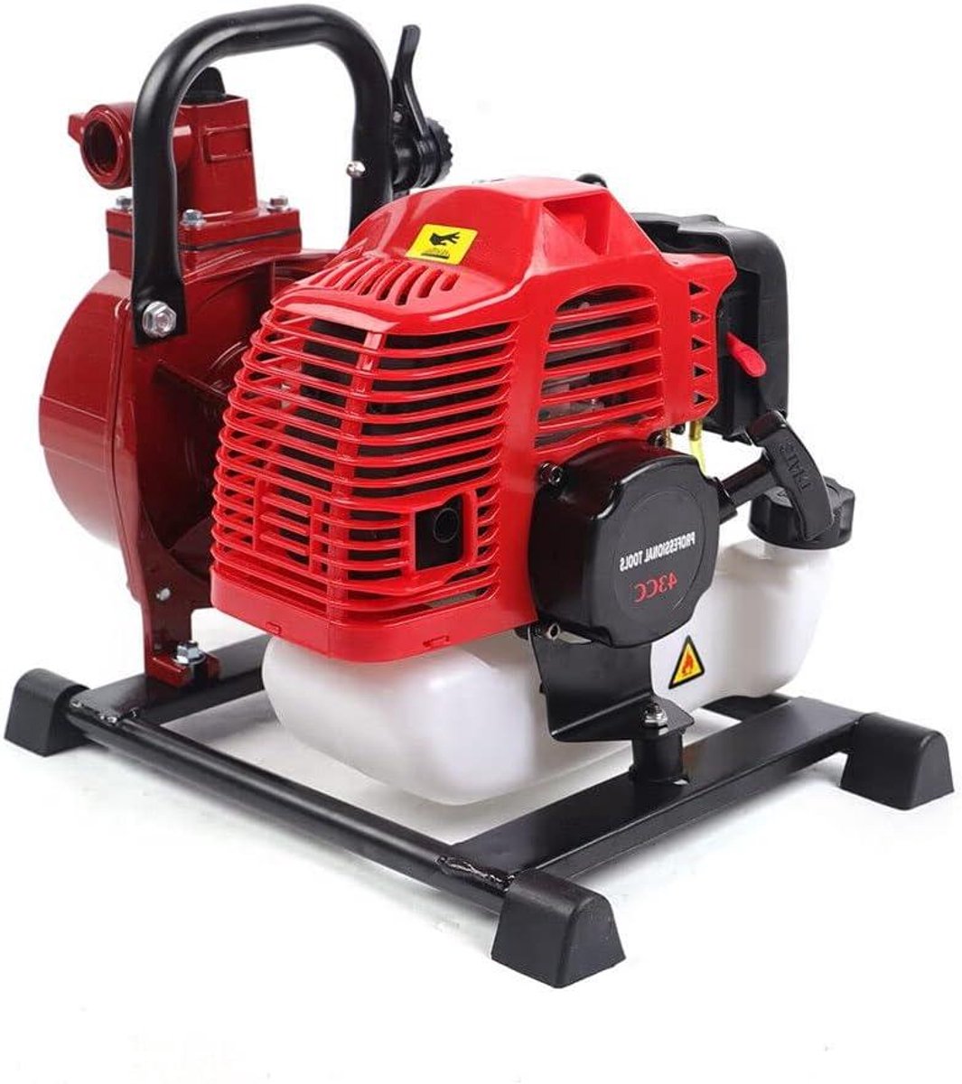 Benzine Waterpomp - Draagbare Tuinpomp - Tuin Bewatering - Tweetakt Motor - 25 mm Inlaat - Rood