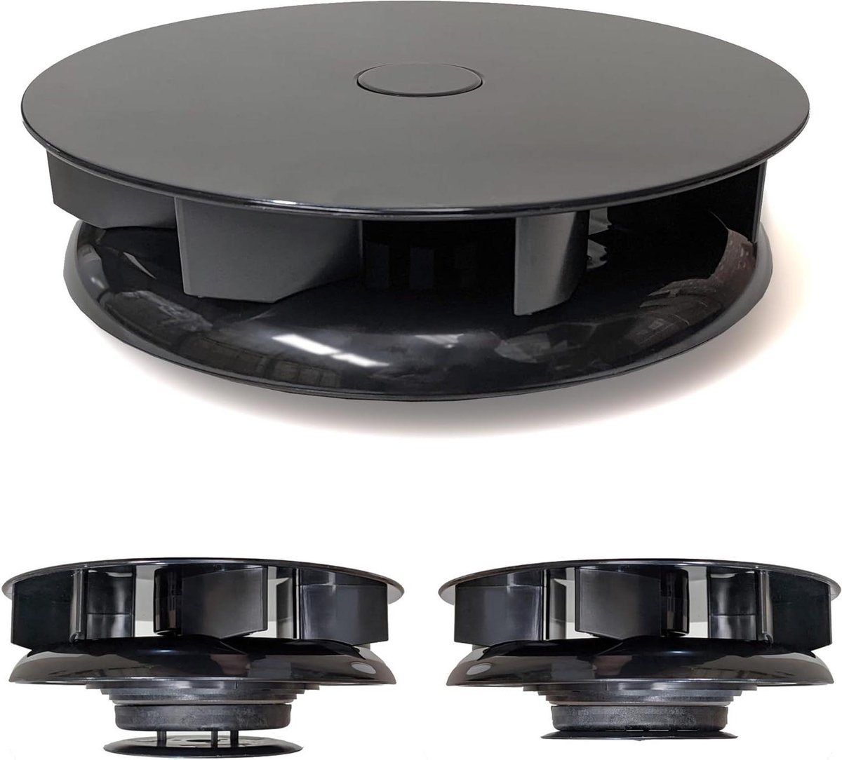 Dak Ventilator - Draaibare Vent - Camper Ventilatie - Laag Profiel - 20 cm - Zwart