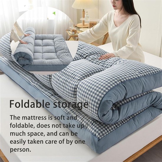 Japanse Vloermatras - Opvouwbaar Gastenbed - Comfortabel Slapen - Verdikt Ontwerp - Queen Volledig - Grijs — afbeelding 4