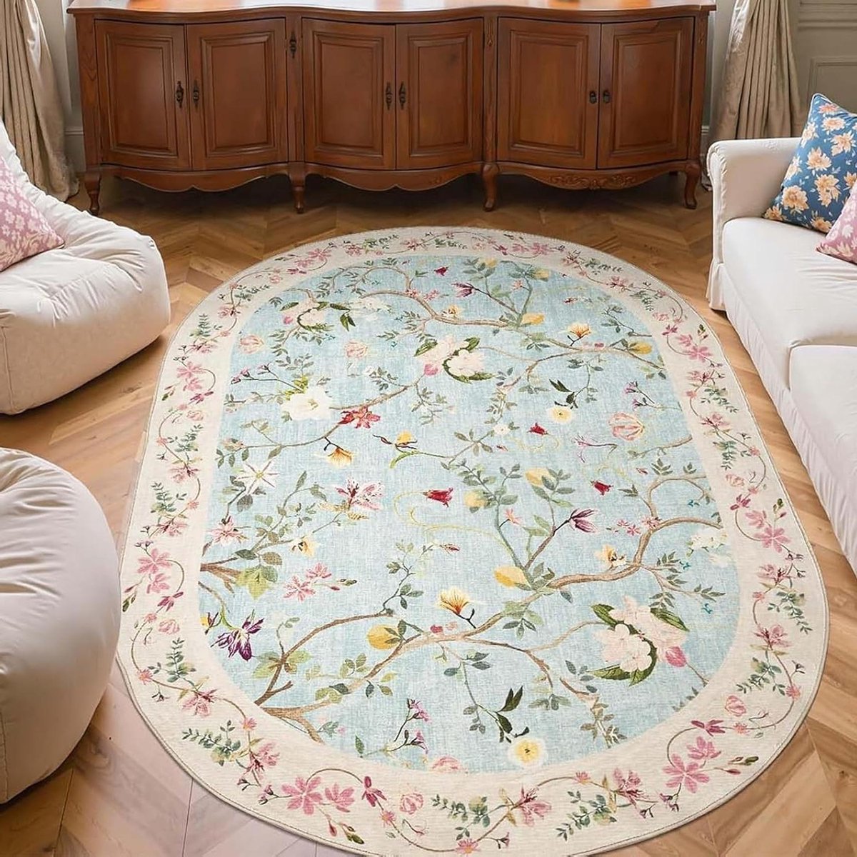 Ovaal Vloerkleed - Zachte Vloerbedekking - Woonkamer Decoratie - Korte Pluche - 150 x 200