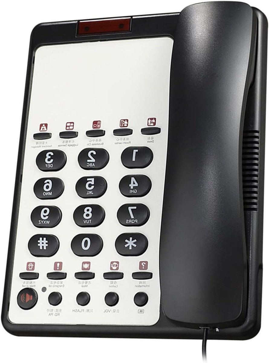 Vaste Telefoon - Hotel Telefoon - Kantoor Communicatie - Meerdere Functies - 23 x 19 cm - Zwart