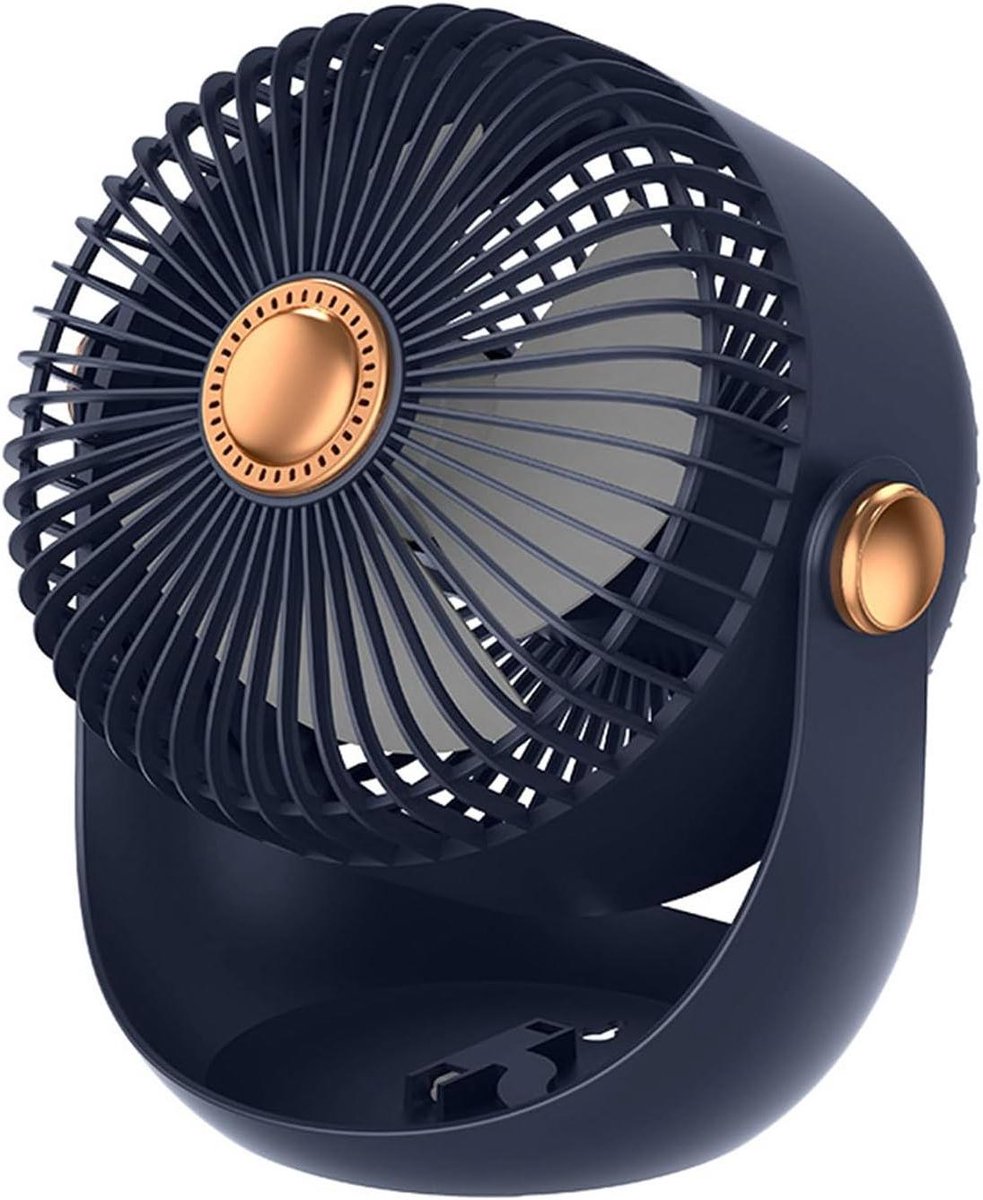 Stille Tafelventilator - Oplaadbare Ventilator - Binnen Buiten - Gecombineerde Oscillatie - 23 cm Hoog - Blauw