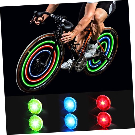 Fietsventiel Verlichting - Wiel Lampjes - Nachtelijke Ritjes - Automatisch Aan - 8 Stuks - Diverse Kleuren — afbeelding 2