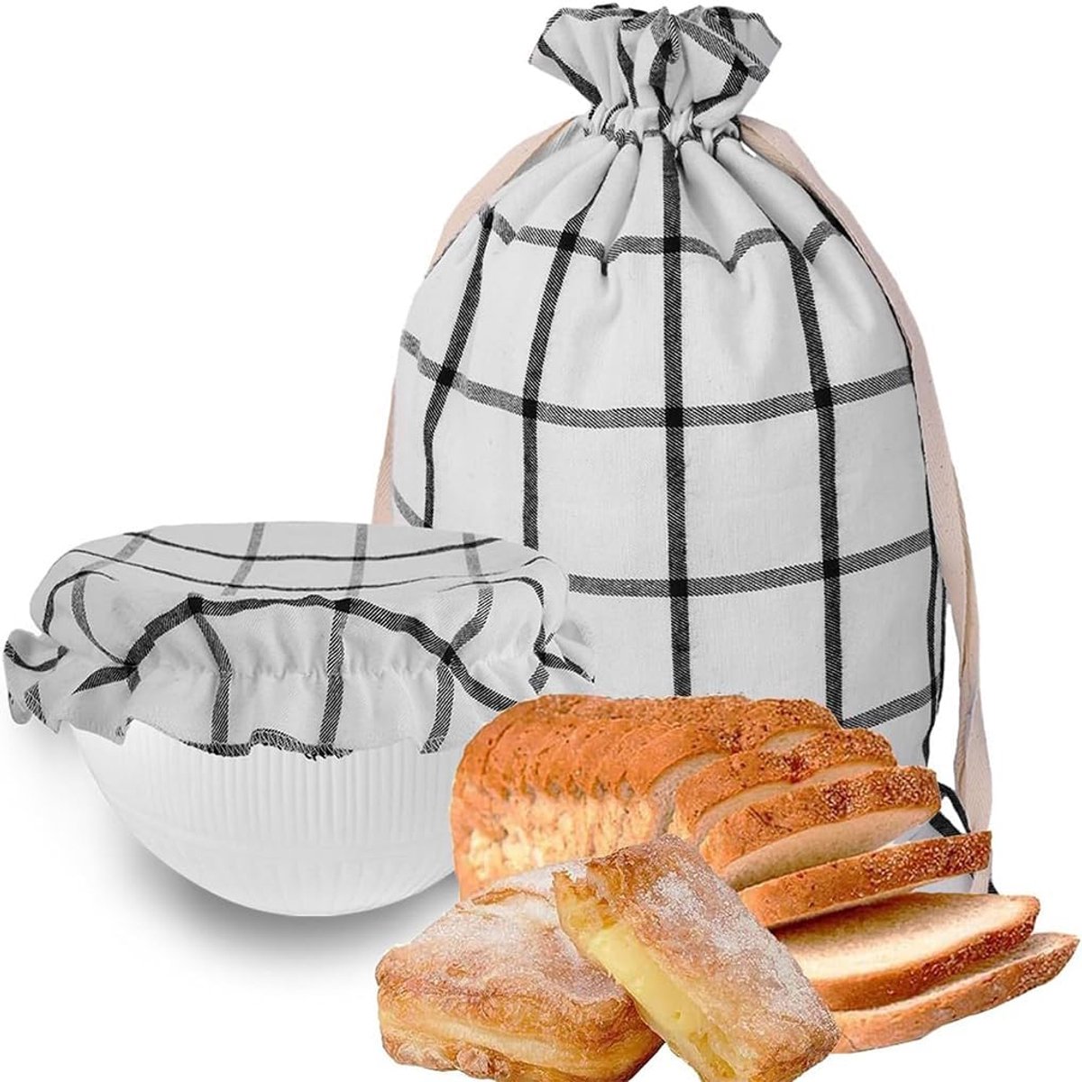 Linnen Broodzakken - Herbruikbare Zakken - Brood Bewaren - Met Voering - 30x40 cm - Natuurlijk