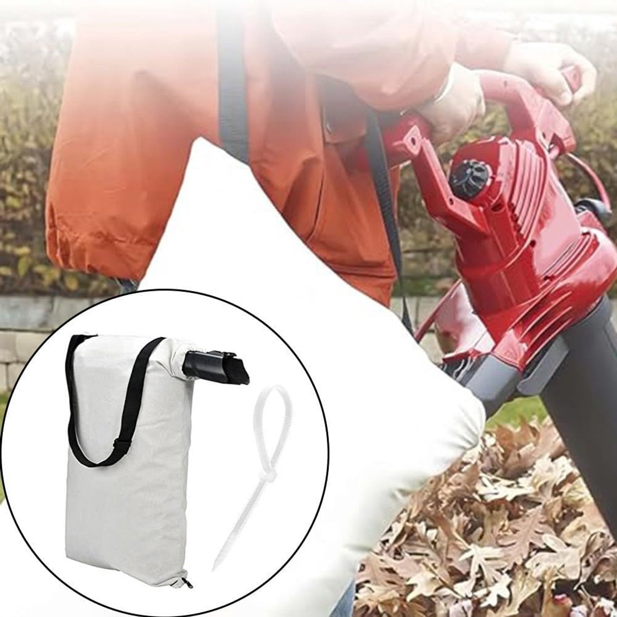Bladblazer Zak - Stofzuiger Zak - Tuin Onderhouden - 2-in-1 Functie - Grote Capaciteit - Wit