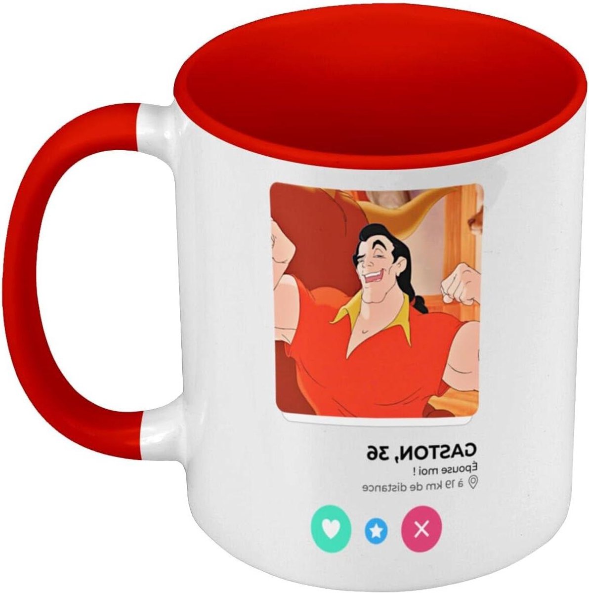 Keramische Mok - Koffiebeker - Genieten van Drankjes - Origineel Frans Ontwerp - 360 ml - Rood
