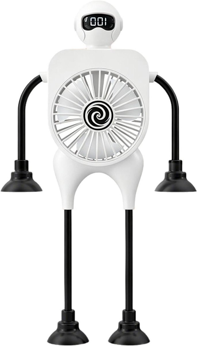 Tafelventilator - Kleine ventilator - Persoonlijke koeling - 100 snelheidsstanden - 26x26 cm - Wit