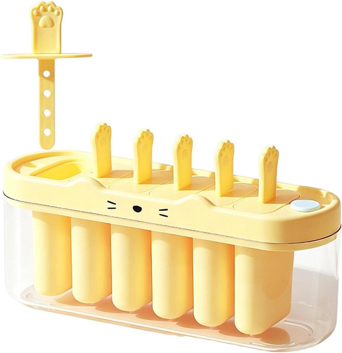 IJsjes Vorm - IJslolly Maker - Zelf Snacks Maken - Lekvrij Ontwerp - 23x8x12.5 cm - Geel