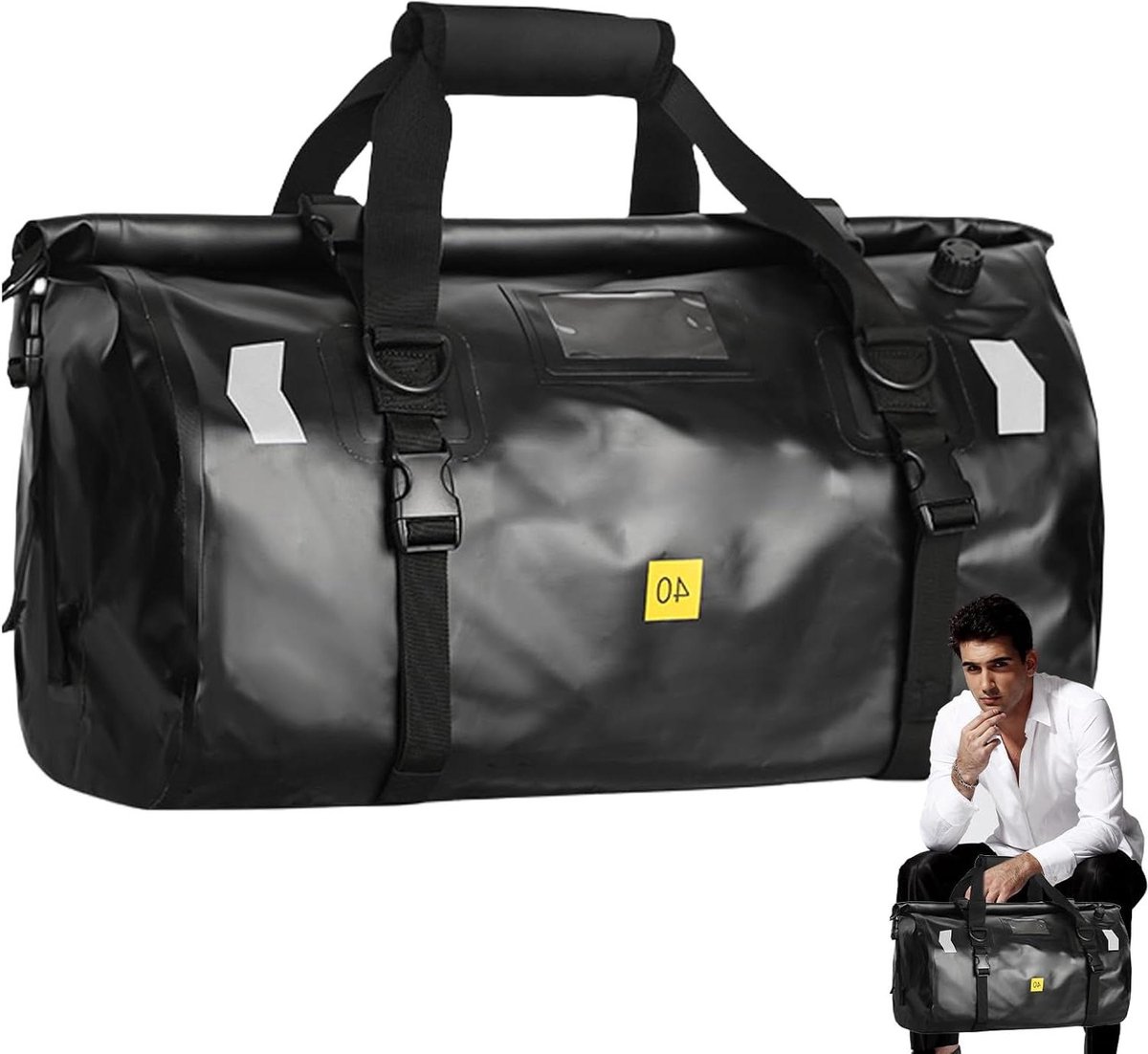 Motorfiets Tas - Bagagetas Opbergtas - Spullen Vervoeren - Waterdicht Reflecterend - 40L - Zwart