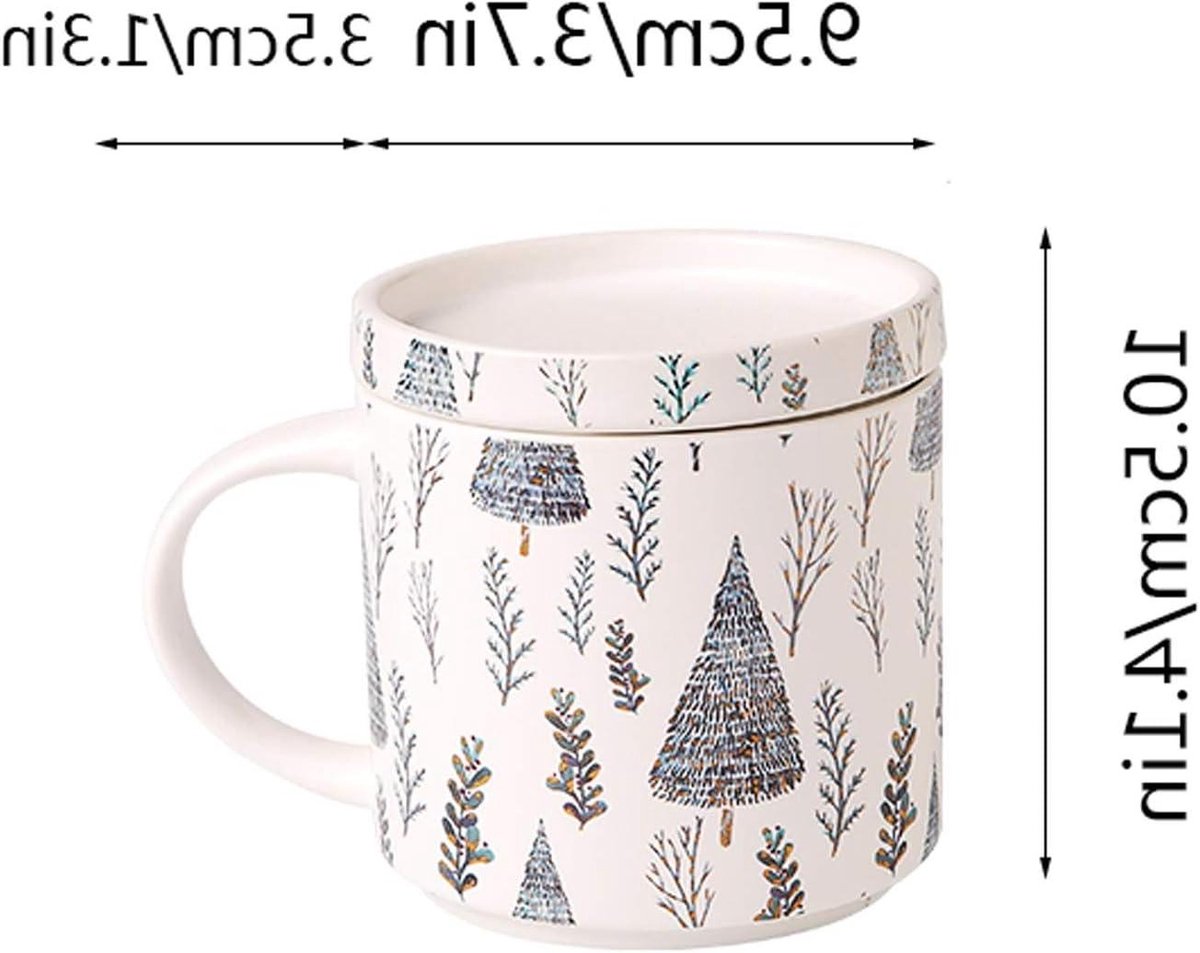 Keramische Mok - Koffiekop Deksel - Gezellige Drankjes - Kerst Thema - 15 oz Capaciteit - B