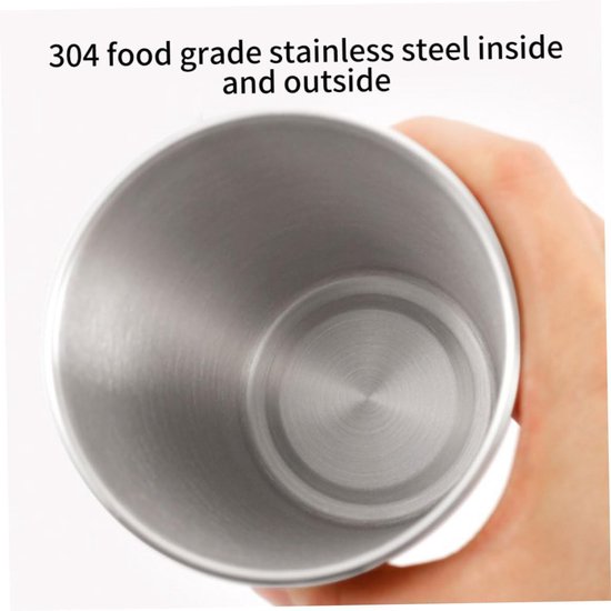 Rvs Cup Metalen Drinken Glas Mok Beer Pint Tumbler Stapelbaar Herbruikbare voor Camping Wandelen Indoor Kids 500ml Zilver 4 STKS — afbeelding 2