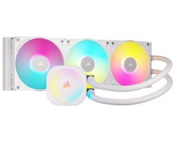CORSAIR iCUE LINK TITAN 360 RX RGB White - Vloeistofkoelsysteem processor afmeting radiator: 360 mm - voor Intel LGA: 1871, 1700 - AMD AM5, AM4 - 3x iCUE LINK RX120 RGB fans - incl. iCUE LINK System Hub - koper, aluminium - wit