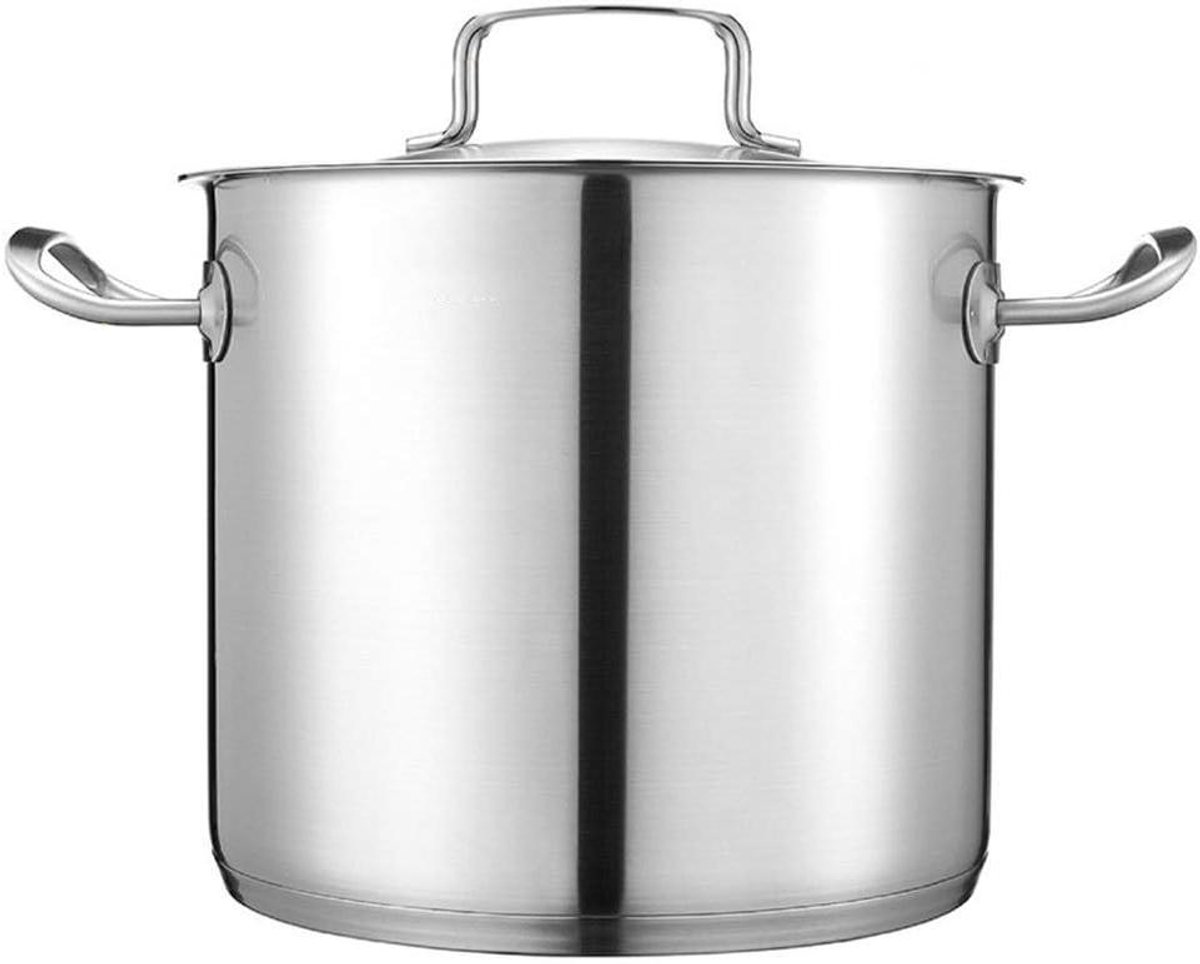 Soeppan, commerciële/huishoudelijke soeppan van roestvrij staal 304, kookpan met deksel, voor gasfornuis/inductiekookplaat(15L)