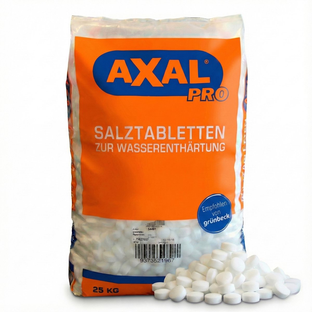 Axal Pro - regenererend zout in tabletvorm - 25 kg - voor waterontharding. — afbeelding 1