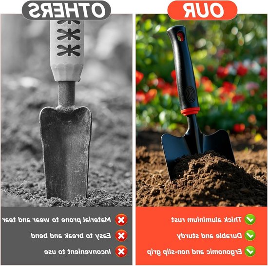 Set van 2 Handscheppen voor de Tuin - Kleine Tuinscheppen, Plantenscheppen en Transplantatiehulp voor Zaailingen en Planten van Merkloos	 — afbeelding 4