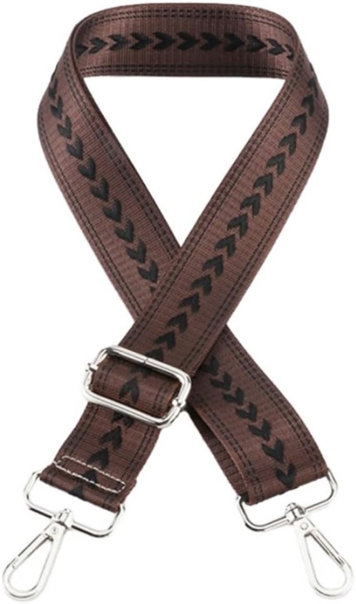 Verstelbare tasriem 3,8 cm breed, crossbody schoudertas riem 75-130 cm, zilveren gesp, marineblauw, ideaal voor dagelijks gebruik en stijlvol combineren