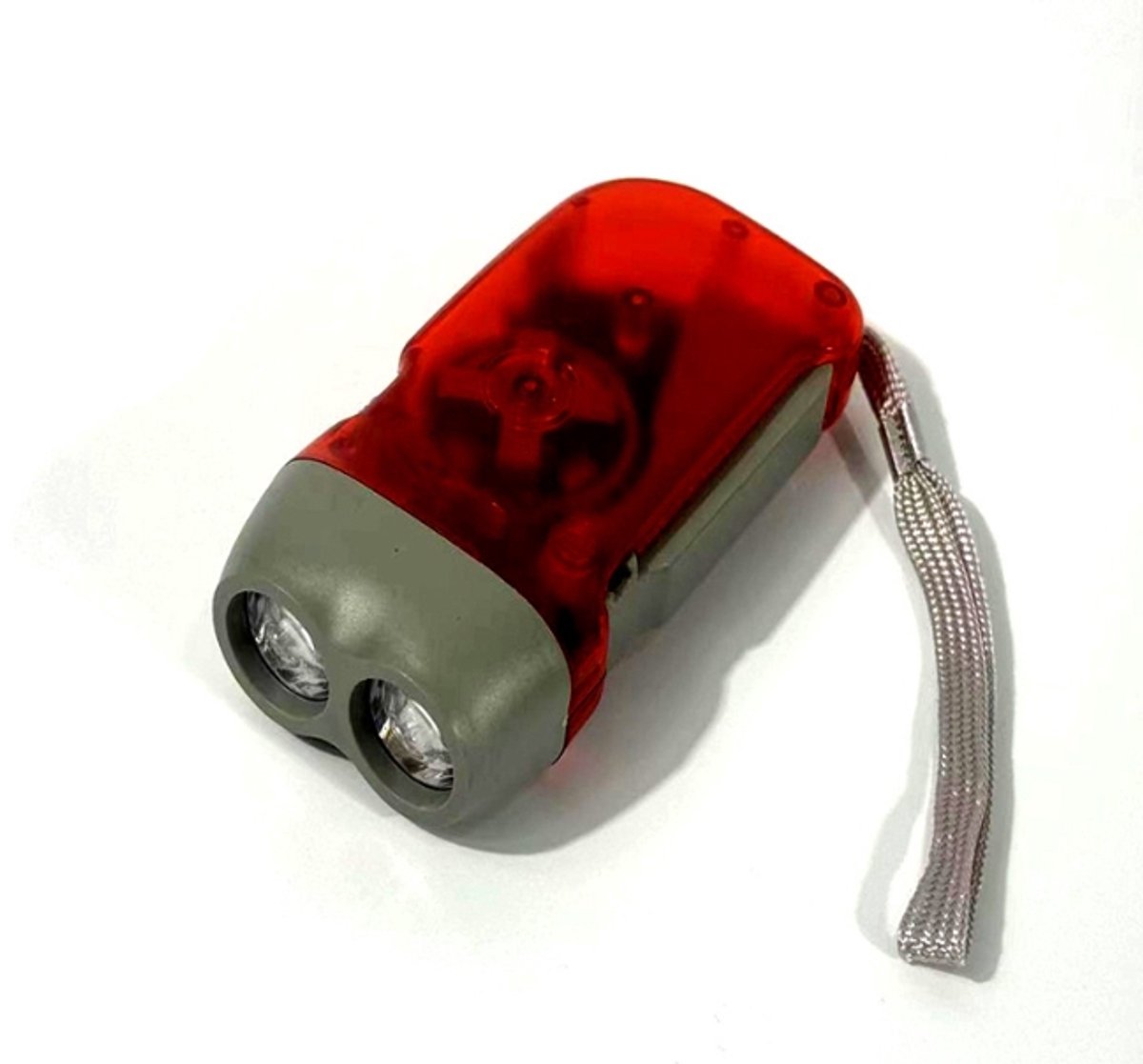 Go Go Gadget - Zaklamp - Hand aangedreven - Knijpkat - Survival - Noodpakket - Compact - 3LED - 1 stuk - Rood