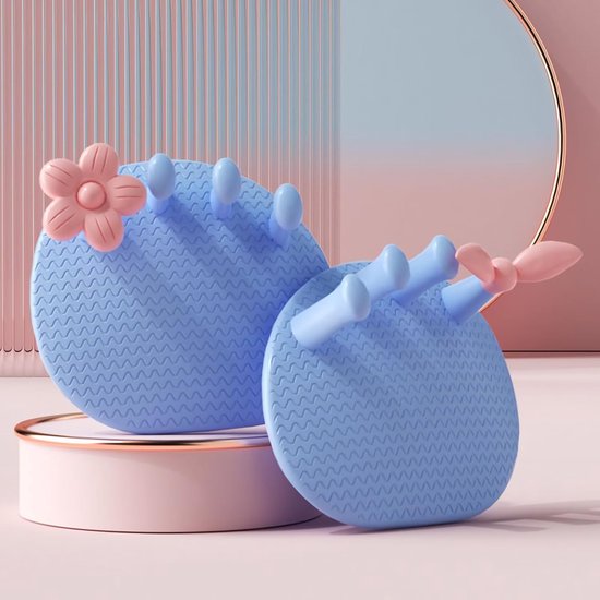 Paar Blauwe Voetboog Trainer met Roze Bloem/Propeller Detail, Ergonomisch 30° Ontwerp met Antislip Bodem, Voor Oefening en Correctie van Voetbalg en Beenlijnen — afbeelding 3