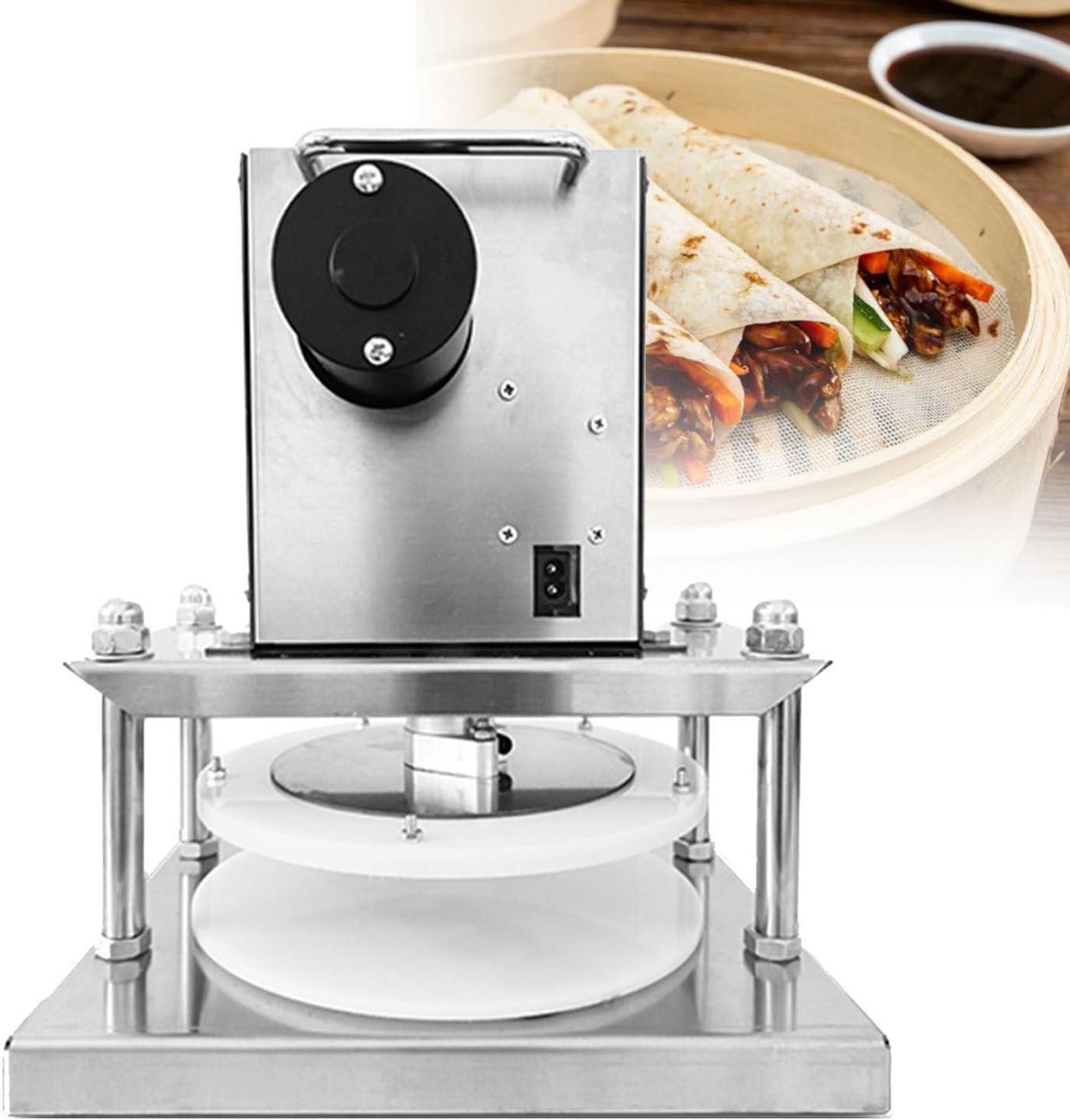 Deeg Persmachine - Taartvormer - Bakken en Gebak - Non-stick Drukplaat - 22 cm Diameter - Zilver
