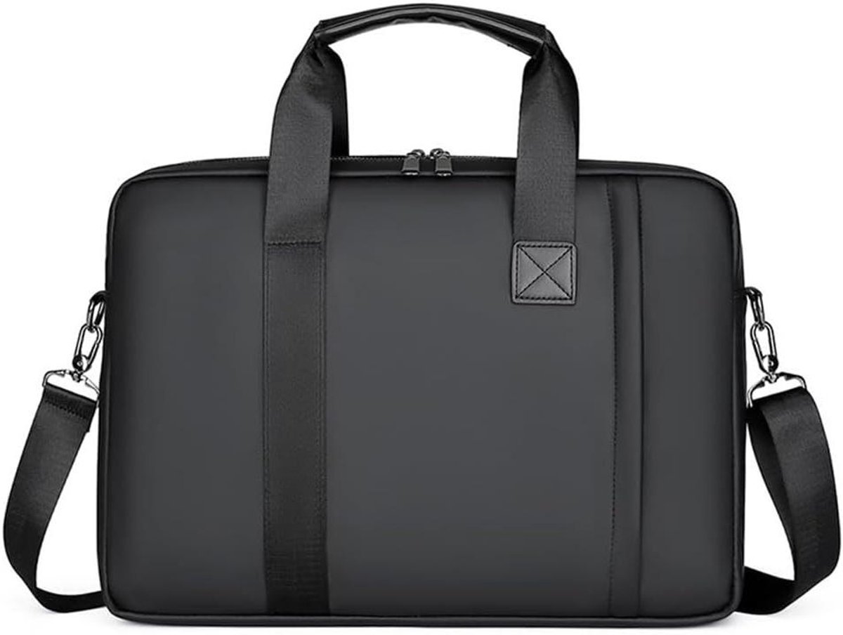 Herentas Schoudertas - Laptoptas Aktetas - Dagelijks Gebruik - Grote Capaciteit - 41 cm - Zwart