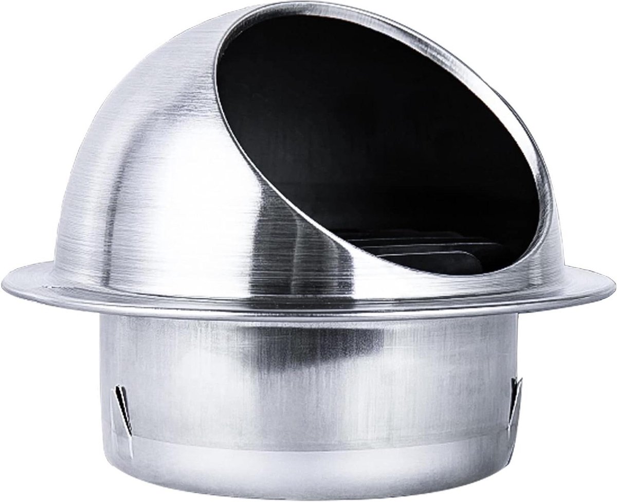 Ventilatiekap - Muurrooster - Luchtcirculatie - Met insectengaas - 170 mm - Zilver