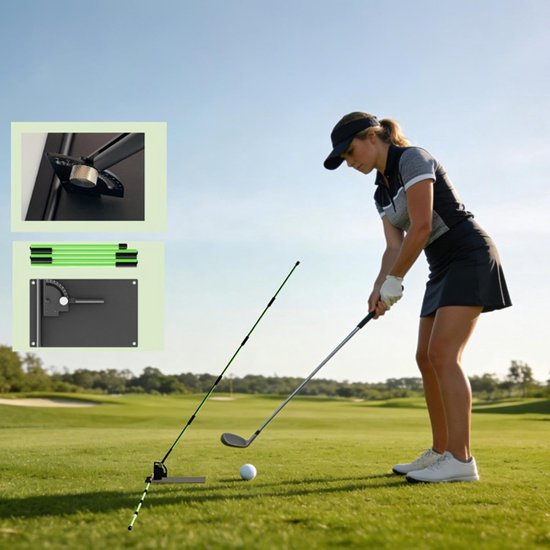 Golf-uitlijningsstaven, verstelbare en opvouwbare golfoefencorrector, trainingshulp voor de training van de golfswing, voor volwassenen, gevorderden, liefhebbers, beginners, amateurs en van GOLF — afbeelding 5