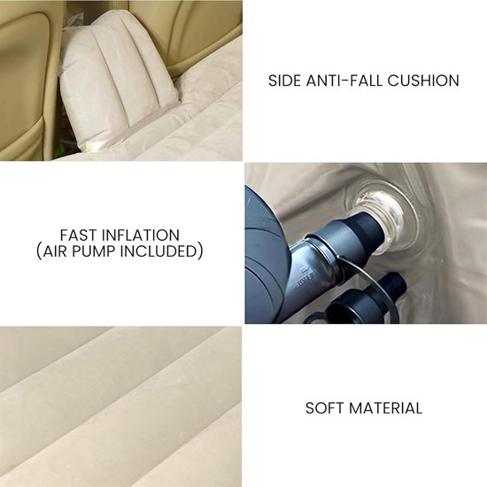 Automatras - Slaapmat Kofferbak - Comfortabel Reizen - Zelfopblaasbaar - 150 cm - Grijs — afbeelding 2