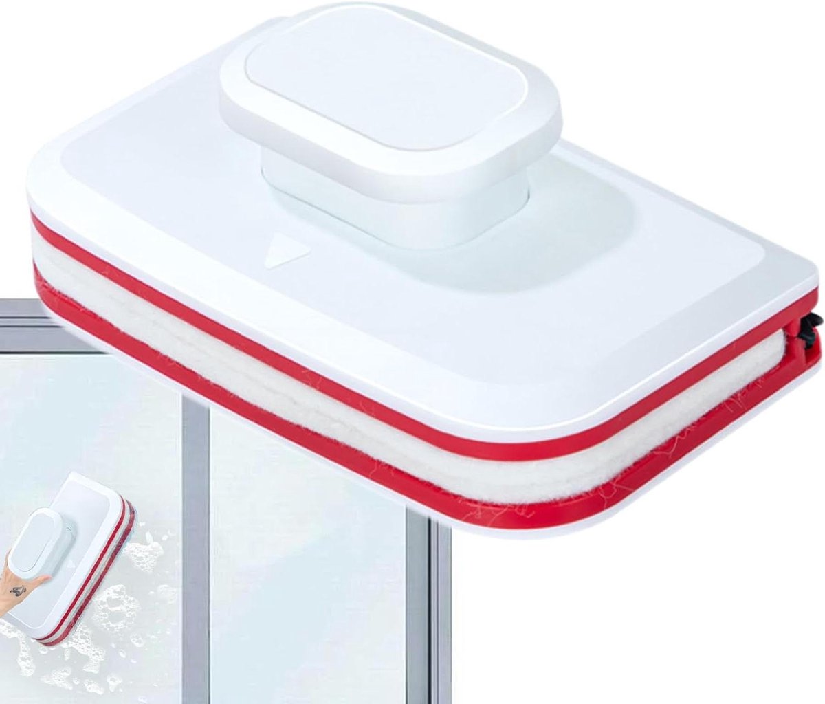 Magnetische raamreiniger - Dubbelzijdig glasborstel - Ramen lappen - Efficiënte schrobfunctie - 165 cm - Grijs