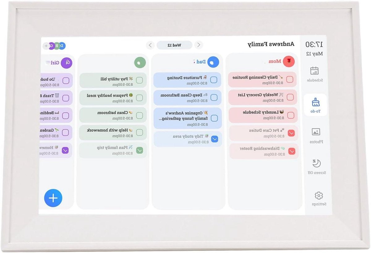 Digitale Kalender - Gezinsplanner - Thuisorganisatie - Interactief Touchscreen - 101 Inch - Wit