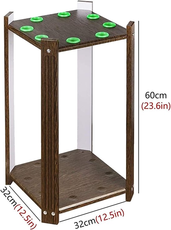 Biljart Keuhouder - Pool Stokkenrek - Keuen Opbergen - Massief Houten Frame - 32x32x60 cm - Houtkleur — afbeelding 5