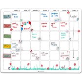 GreenStory - Tableau blanc collant - Agenda familial (43 x 35 cm) - Agenda familial - 5 personnes - avec Sticky Pen