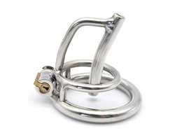 Peniskooi met dilator en slot - Metaal - ring 45mm - dilator 8mm - Incl. sleutels