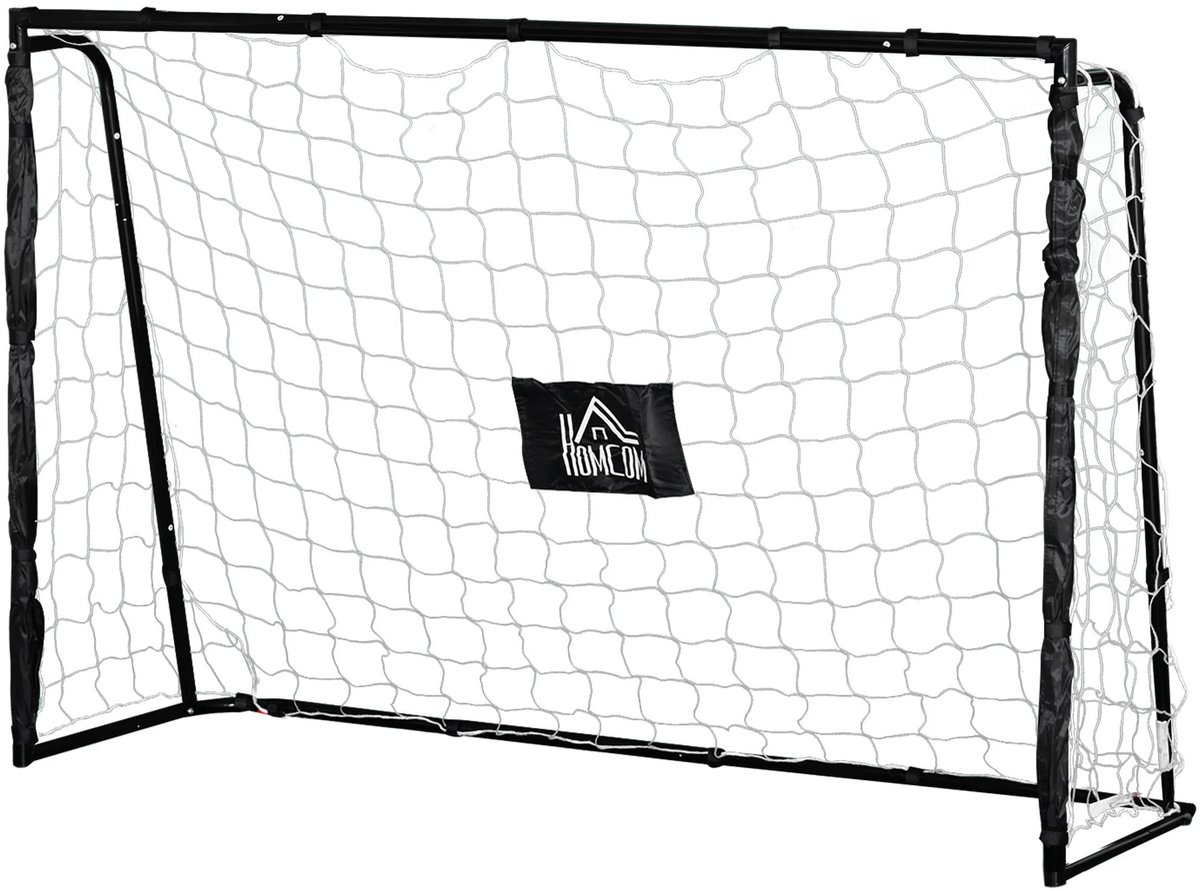 Voetbaldoel - 86x62x123cm - Metalen Frame - Netten - Haringen & Gereedschap Inbegrepen - Zwart