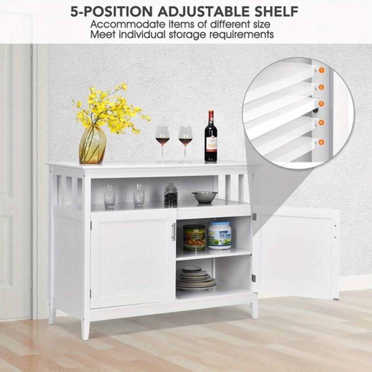 Dressoir – Opbergkast – Buffetkast – TV-meubel – Kast – Modern design – Verstelbare plank 