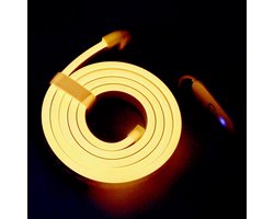 2 meter neon LED-strip 3000K warm wit | 5V USB waterdicht & dimbaar | Flexibele lichtslang voor tv, monitor, keuken, spiegel en trappen