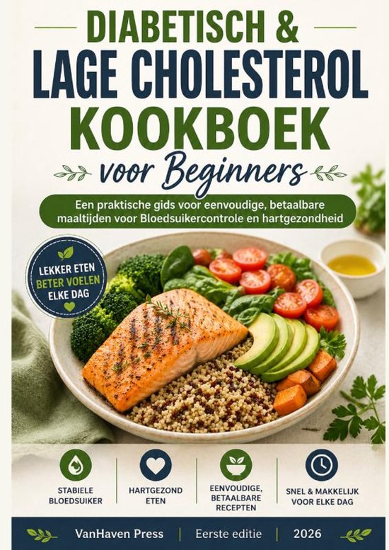 Diabetisch & Lage cholesterol Kookboek voor Beginners - cover