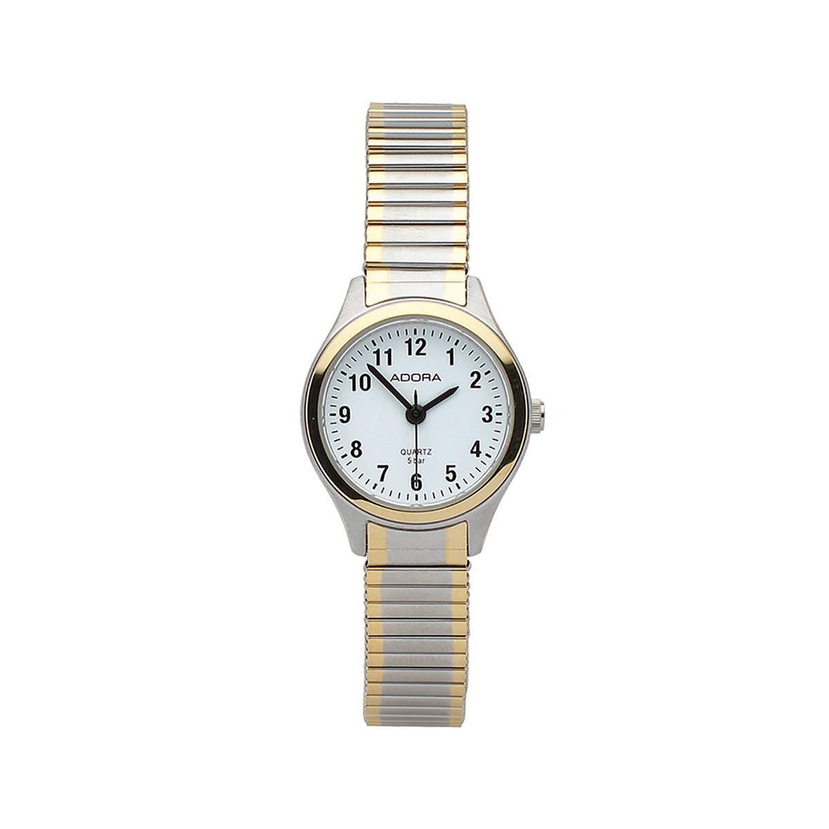 AB6034 - Adora Basis Dameshorloge Bicolor Zilver-Goud 23 mm Quartz 5 ATM - Rekband
