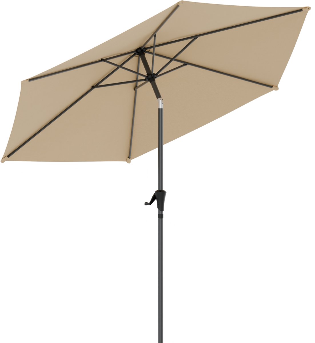 Bol.com LifeGoods Parasol - Tuin - Ø270 cm - 30° Kantelbaar - Waterdicht - Taupe aanbieding