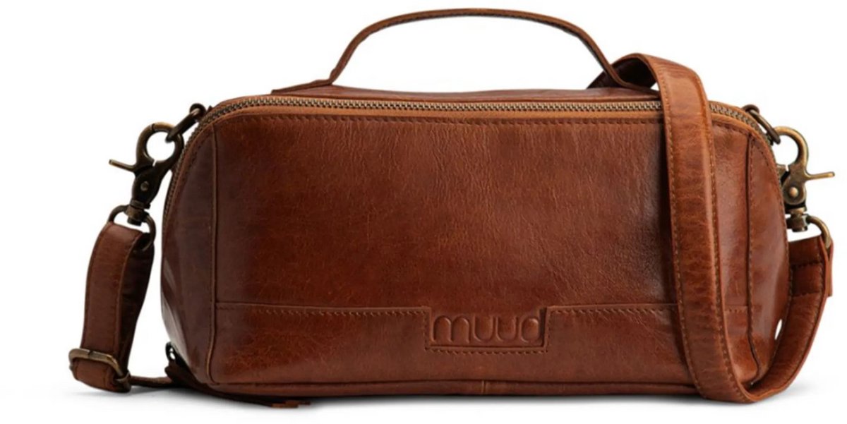 MUUD Cleo. Handgemaakt leren schouder tas 23 x 13 x 11 cm