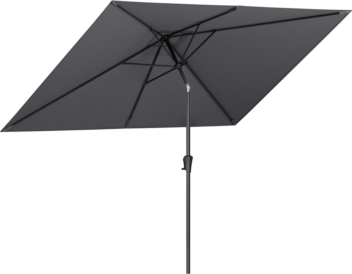 LifeGoods Parasol - Tuin - 200x300cm - 30° Kantelbaar - Waterdicht - UPF50+ - Donkergrijs