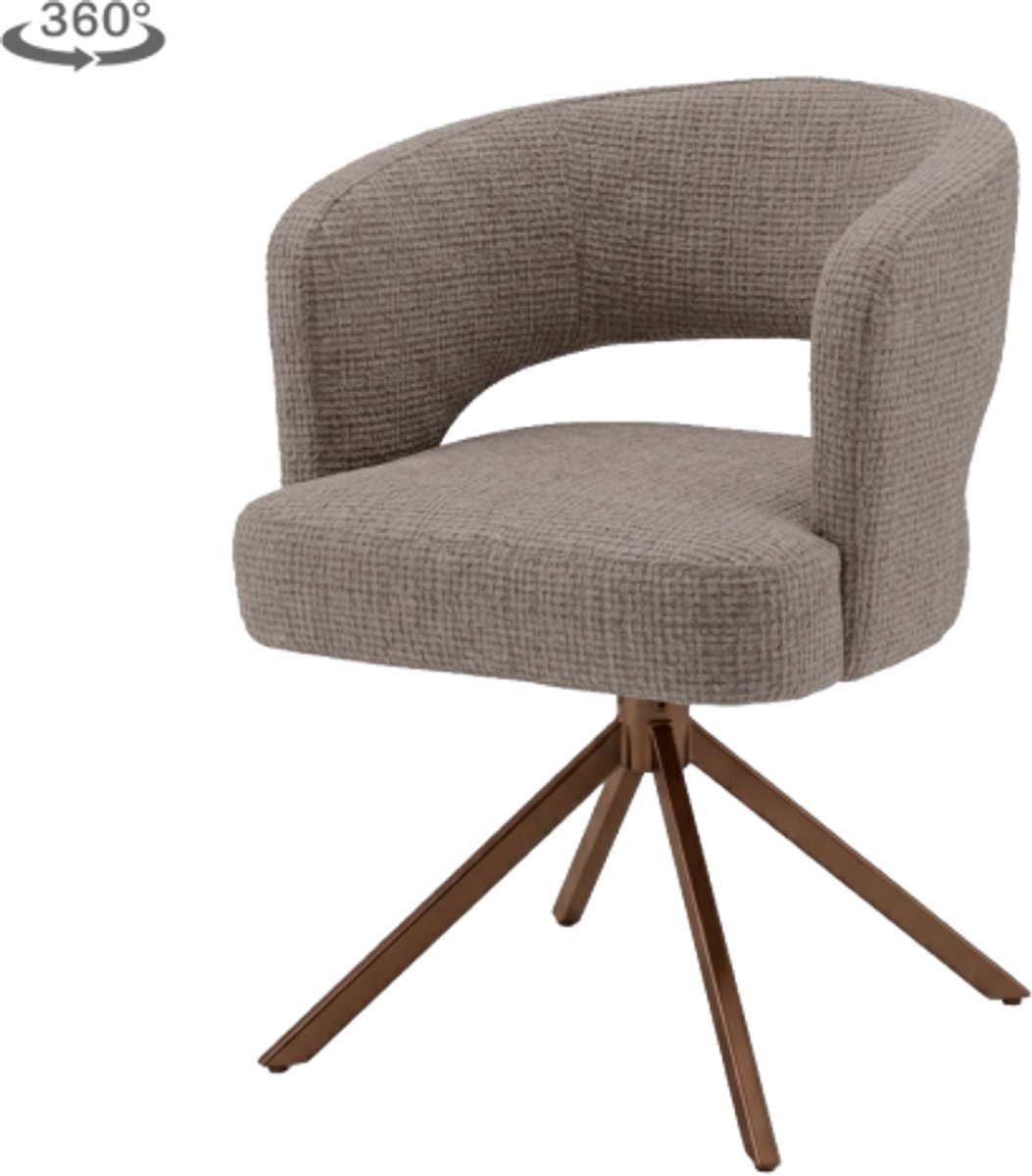 Tower Living Mura eetkamerstoel draaibaar - Cremona 24 clay - Anodic brown
