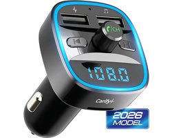 Carify® Bluetooth Transmitter - FM Transmitter voor auto - Carkit - Bluetooth Receiver - Autolader USB-C Snellader - BT 5.3 - 30W Supersnel Opladen - 2026 Model - Deluxe