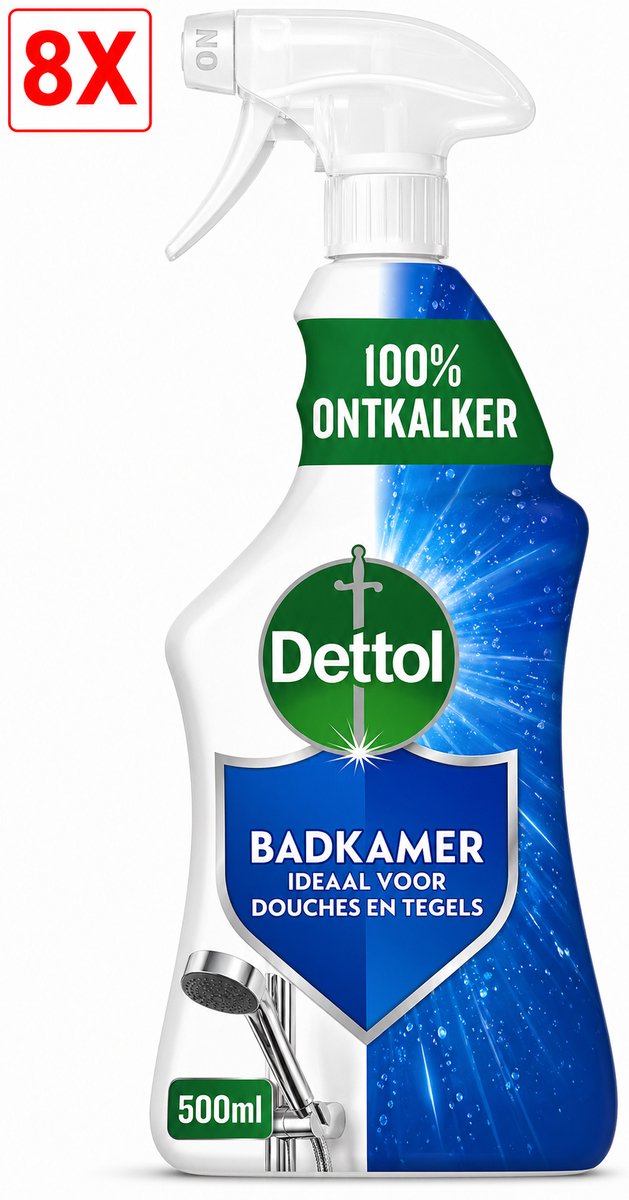 8 x Dettol Allesreiniger Spray Power & Fresh - Badkamer - 500 ml