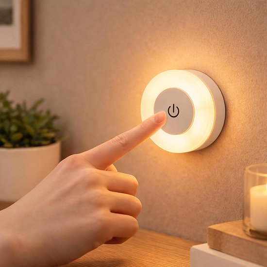 Oplaadbaar LED-nachtlampje - Bedlampje - Magnetisch minilampje - Draadloos dimbaar aanraaklampje - 3 kleurstanden voor slaapkamers, kinderkamers, gangen, kledingkasten en keukenkastjes - Set van 2 van Merkloos — afbeelding 5
