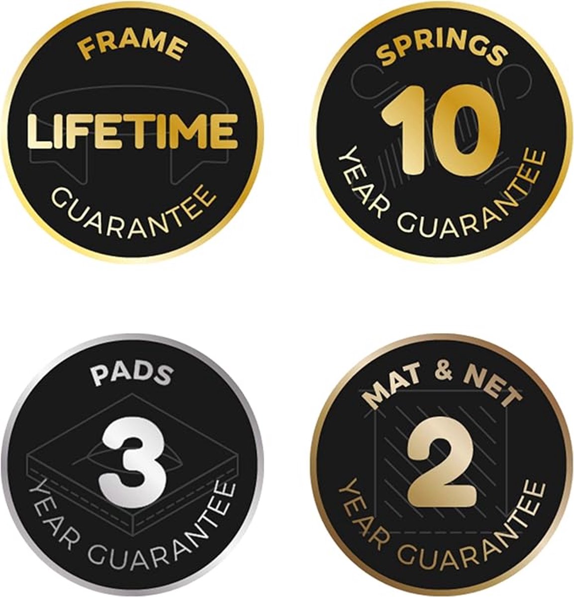 Rechthoekige Trampoline 3 x 1,8 m met AkroAir Springmat – Extra Veerkracht, Zonder Gereedschap Montage – Stevig Stalen Frame – Grijs